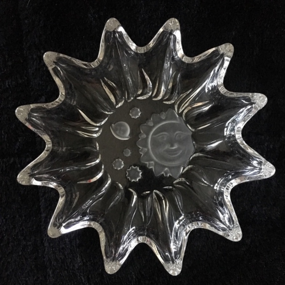 GERMANY STUDIO NOVA "HEAVENS GATE" SUN MOON STARS PLANET FROSTED CRYSTAL Platter